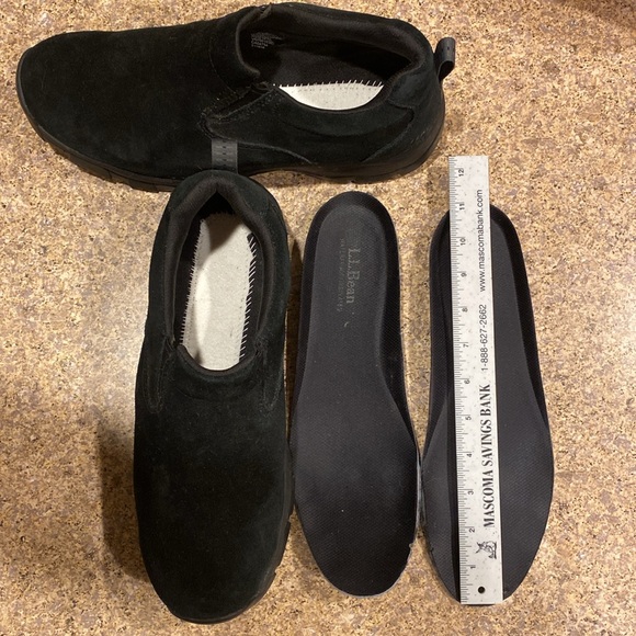 L.L. Bean Insulated Comfort Mocs With Arctic Grip Suede Vibram 11 Medium Black - Picture 15 of 17